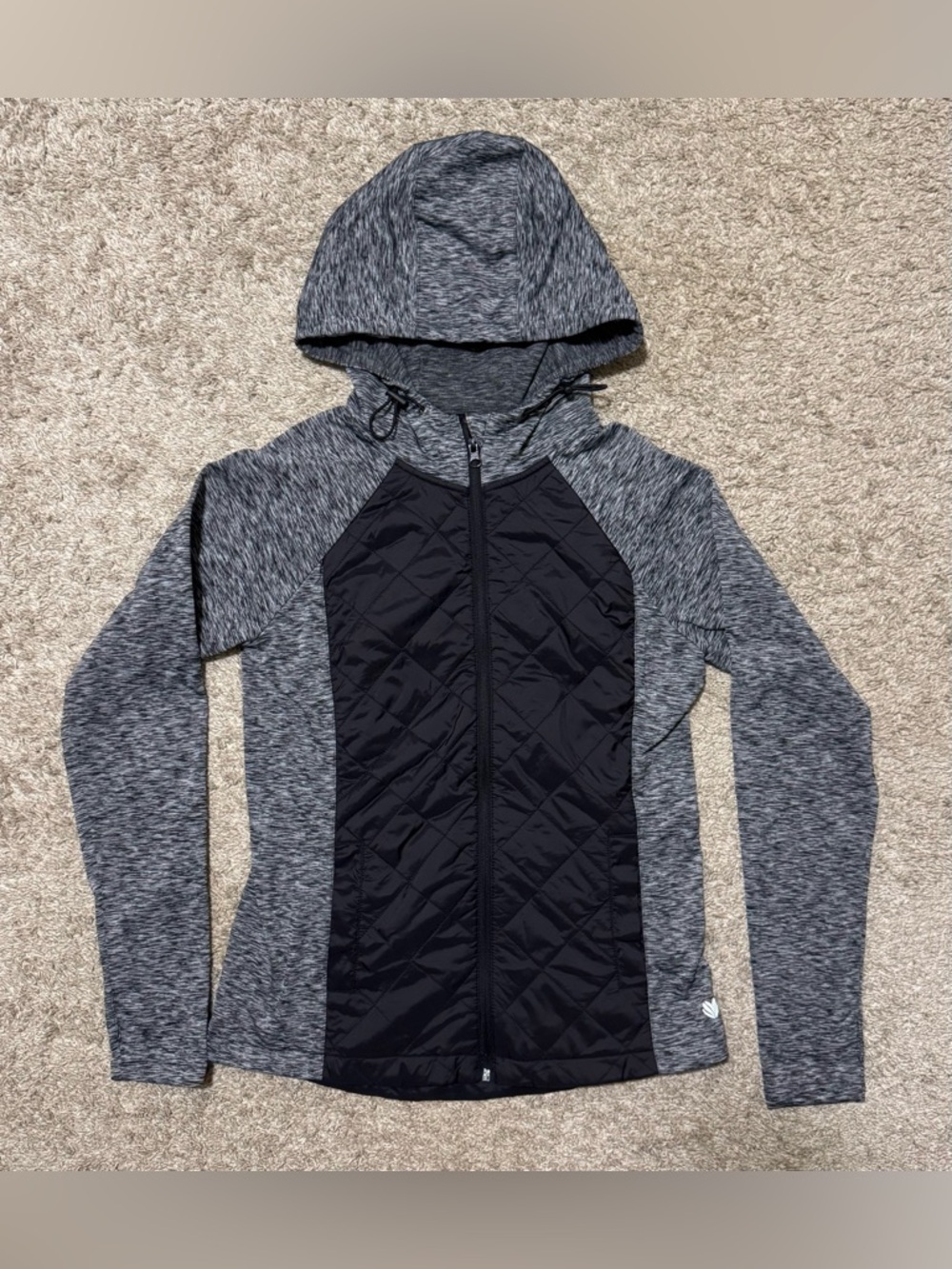 Forever 21 Sport Luxe Quilted Athletic Jacket Hoodie Women M